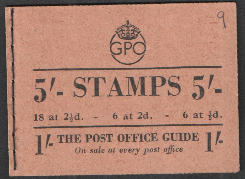 (image for) BD28(48) Oct 1950 George VI 5/- Stitched Booklet. Pen mark on cover.